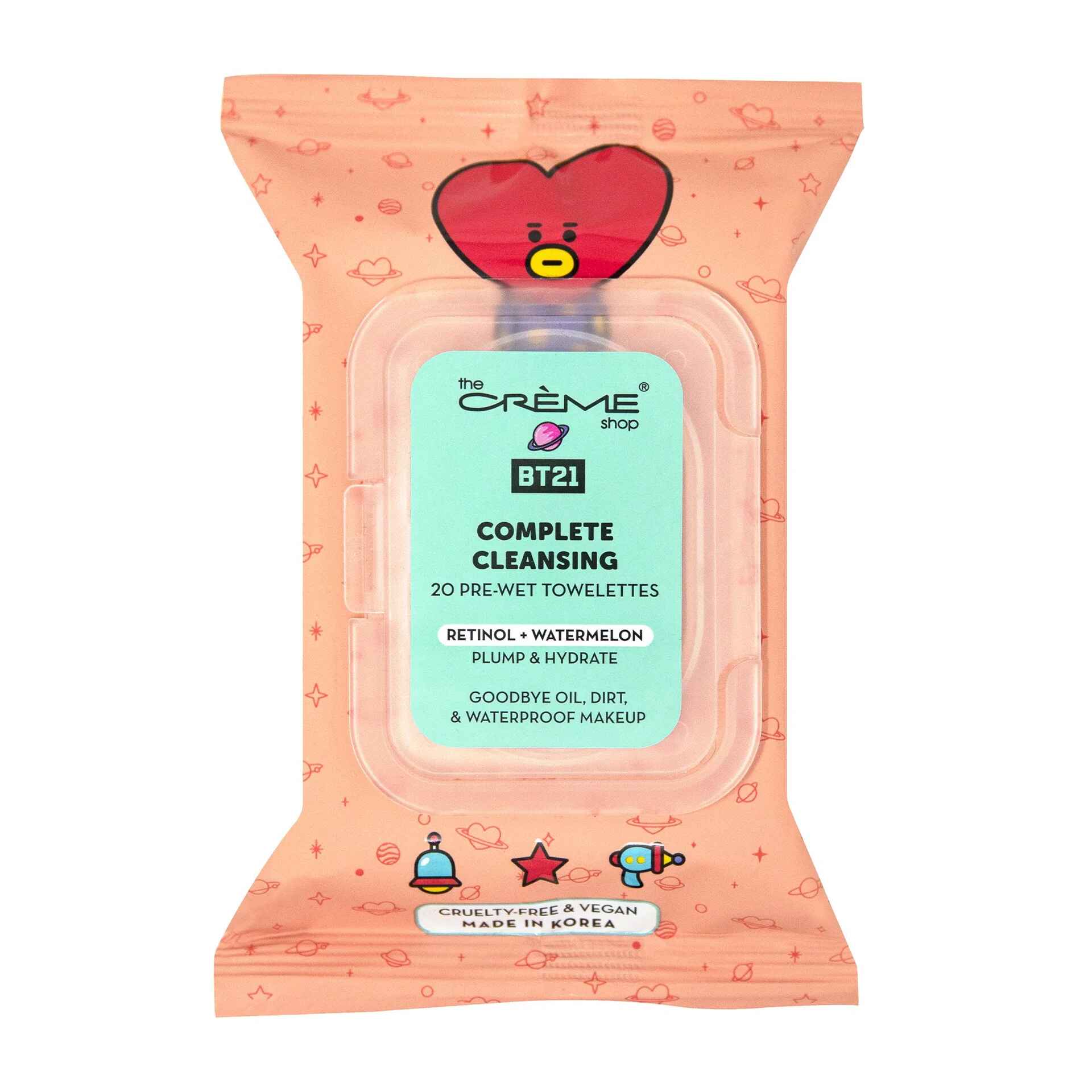 The Creme Shop TATA COMPLETE CLEANSING TOWELETTES RETINOL and WATERMELON 20 PRE WET TOWELETTES.