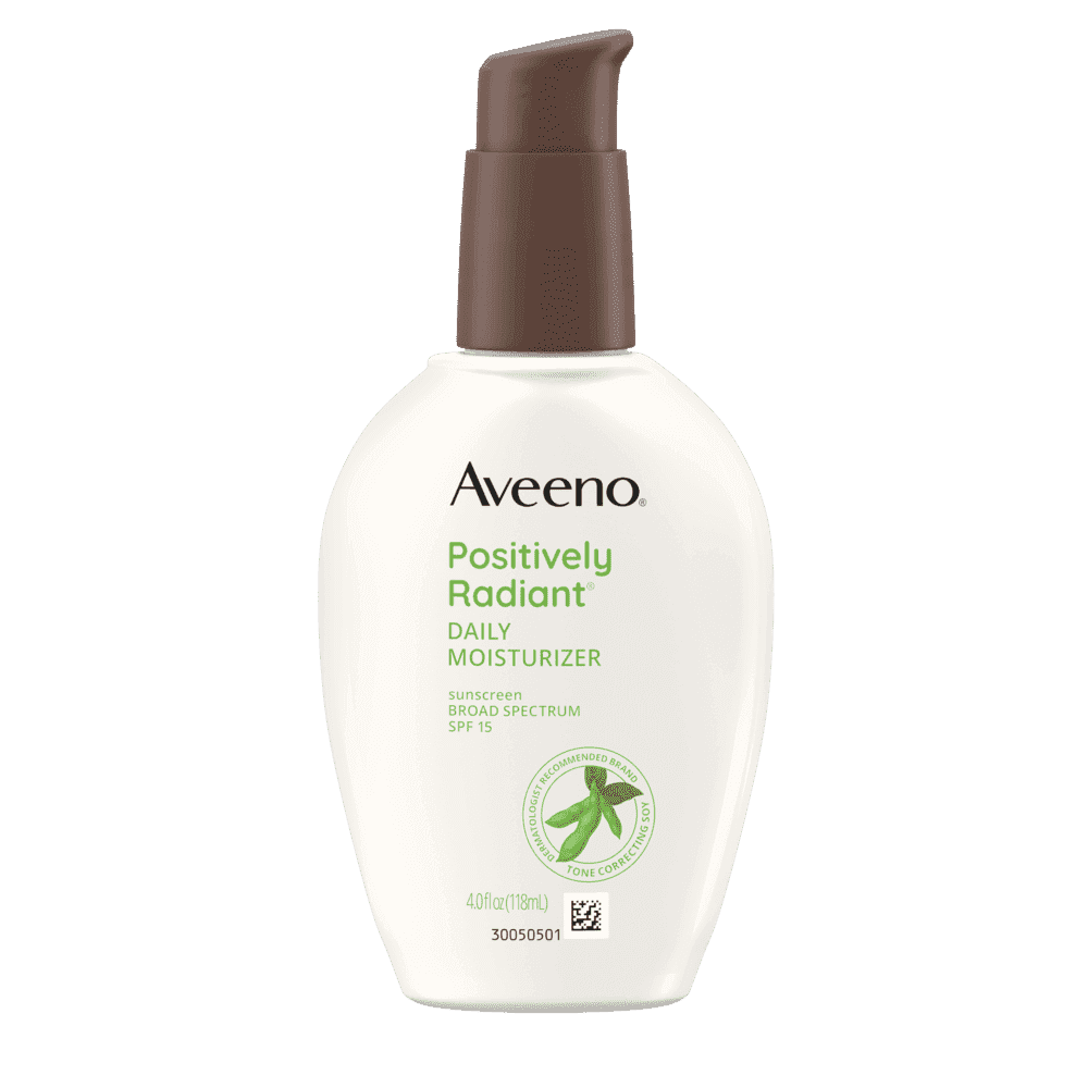 AVEENO POSITIVELY RADIANT® FACE MOISTURIZER BROAD SPECTRUM SPF 15.