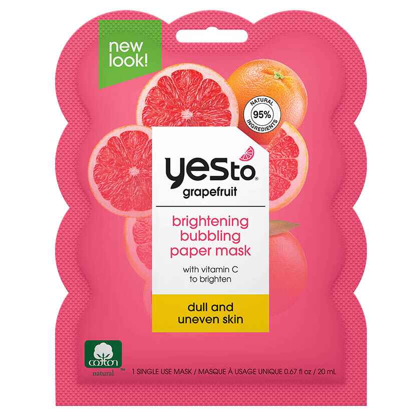 Yes to Grapefruit Brightening Bubbling Paper Mask Single Use.