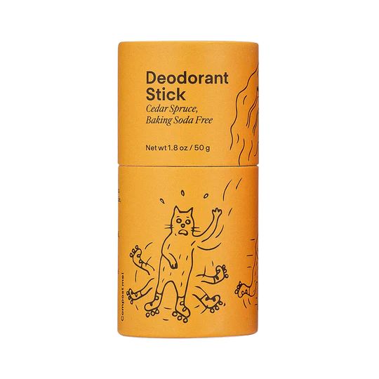 Meow Meow Tweet Deodorant Stick Cedar Spruce Baking Soda Free.