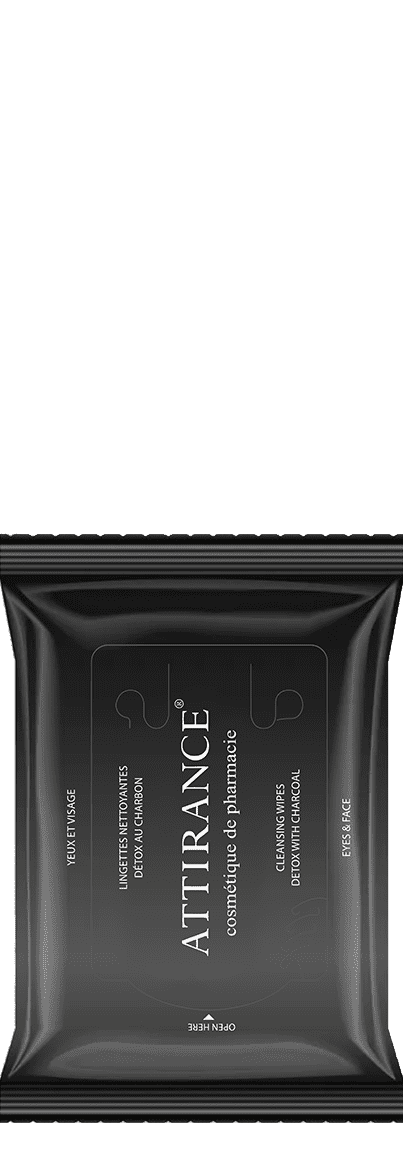 Attirance CLEANSING WIPE DETOX WITH CHARCOAL.