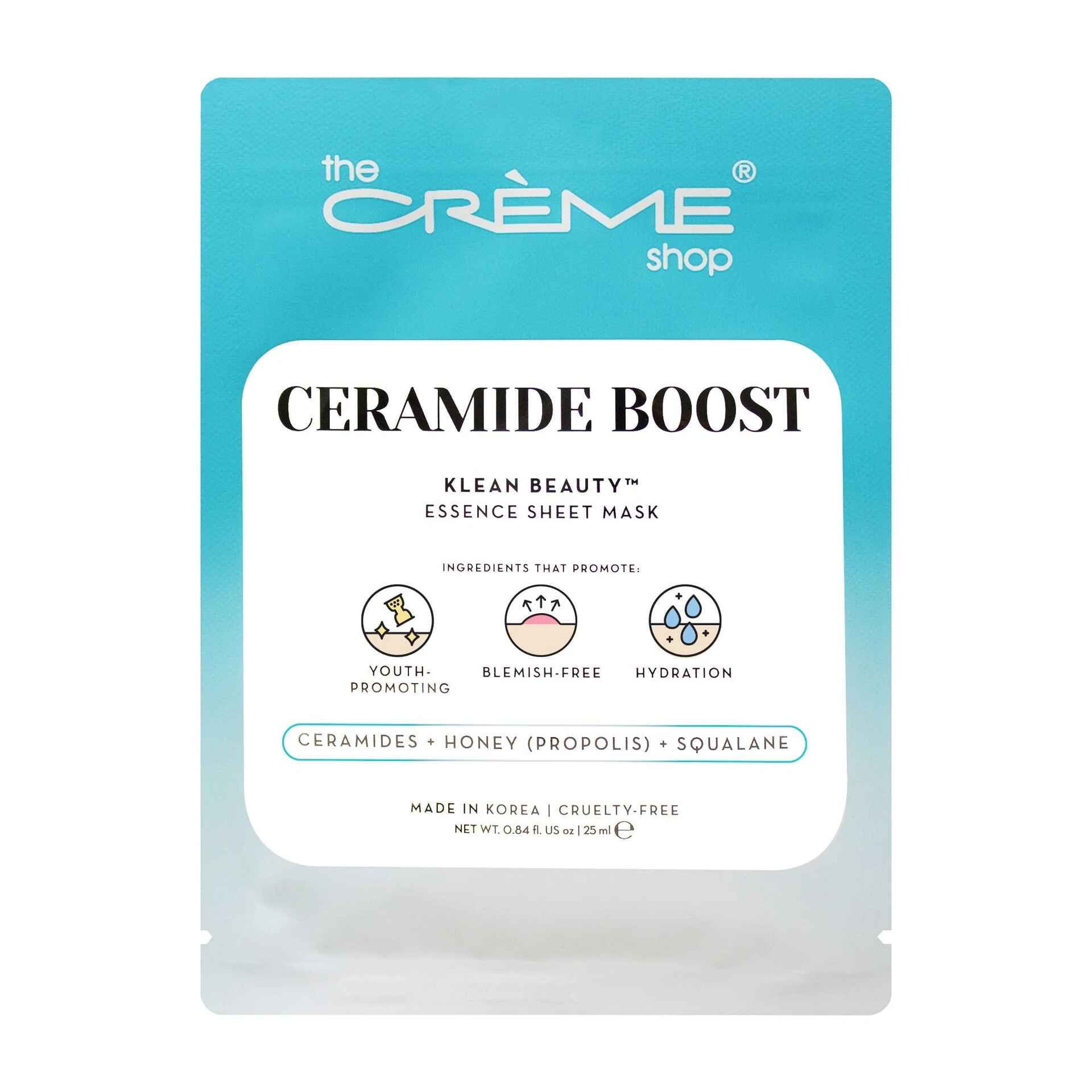 The Creme Shop CERAMIDE BOOST KLEAN BEAUTY ESSENCE SHEET MASK.