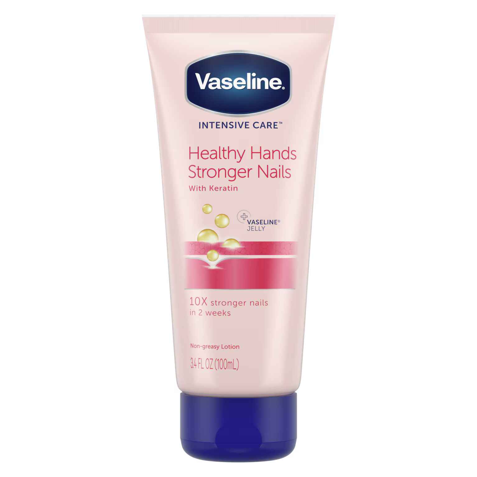 VASELINE INTENSIVE CARE HEALTHY HANDS STRONGER NAILS LOTION.