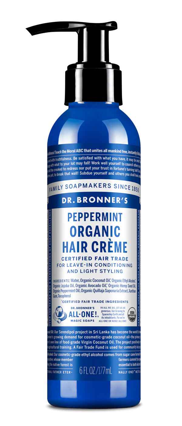 Dr Bronners PEPPERMINT ORGANIC HAIR CREME.