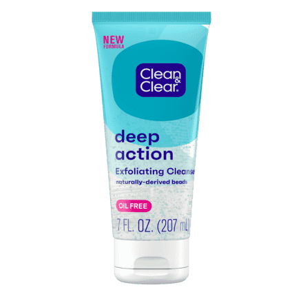 Clean and Clear Deep Action Exfoliating Cleanser.