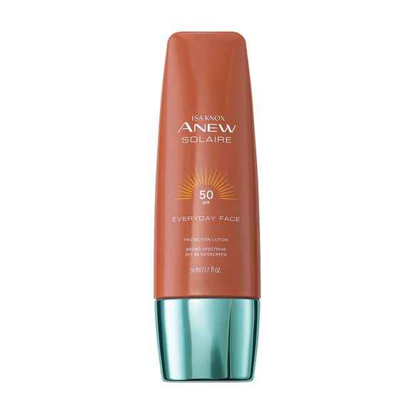 Avon Isa Knox ANEW Solaire Everyday Face Protection Lotion Broad Spectrum SPF 50.