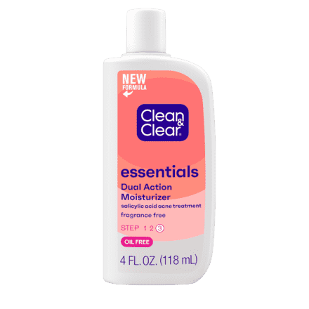 Clean and Clear Essentials Dual Action Moisturizer.