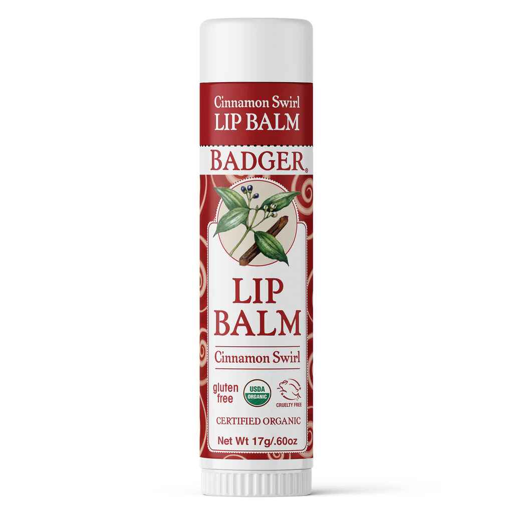Badger Holiday Jumbo Lip Balm - Cinnamon Swirl.