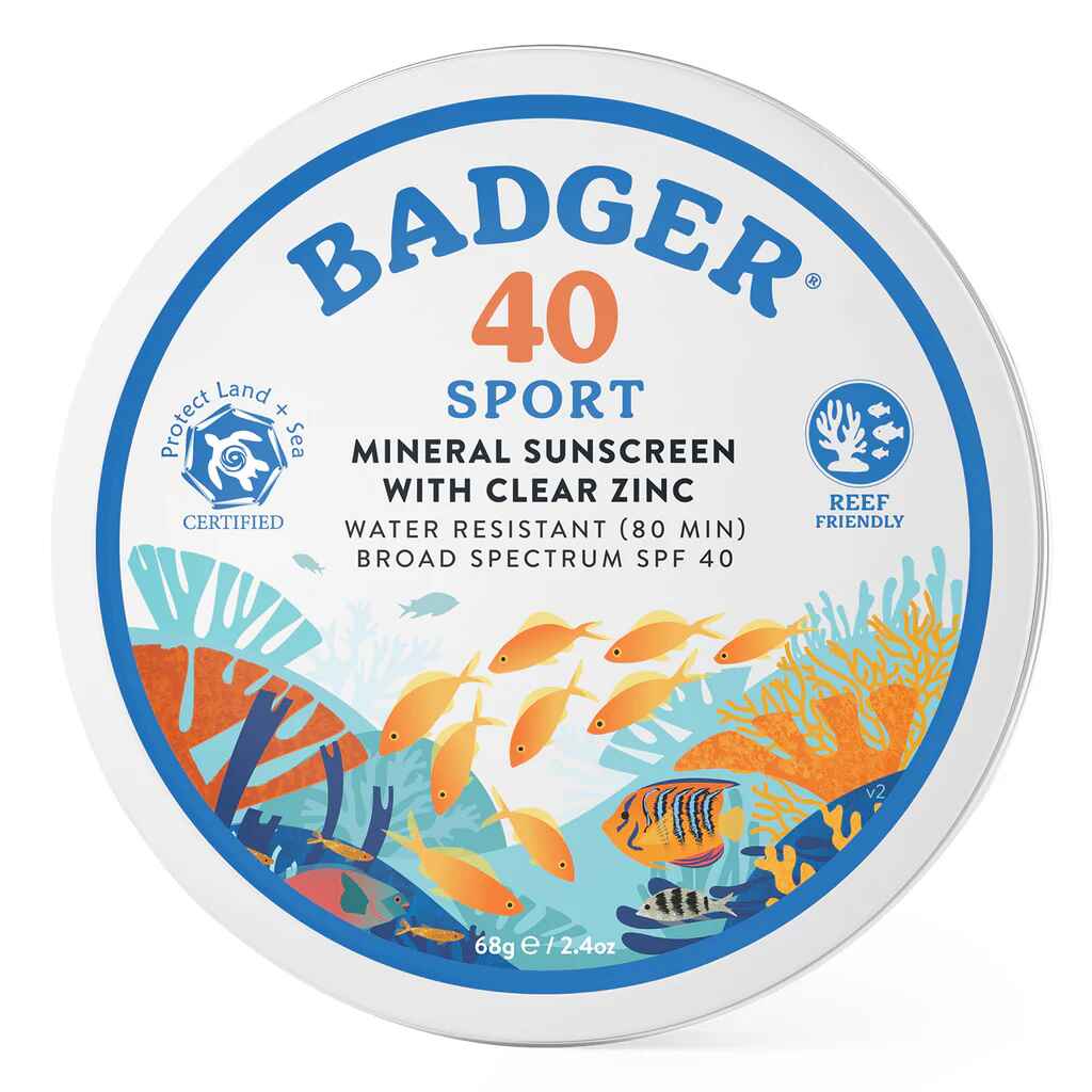 Badger Sport Mineral Sunscreen Tin - SPF 40.
