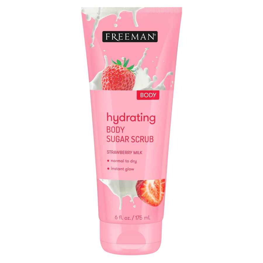 Freeman Hydrating Strawberry Milk Body Sugar Scrub.