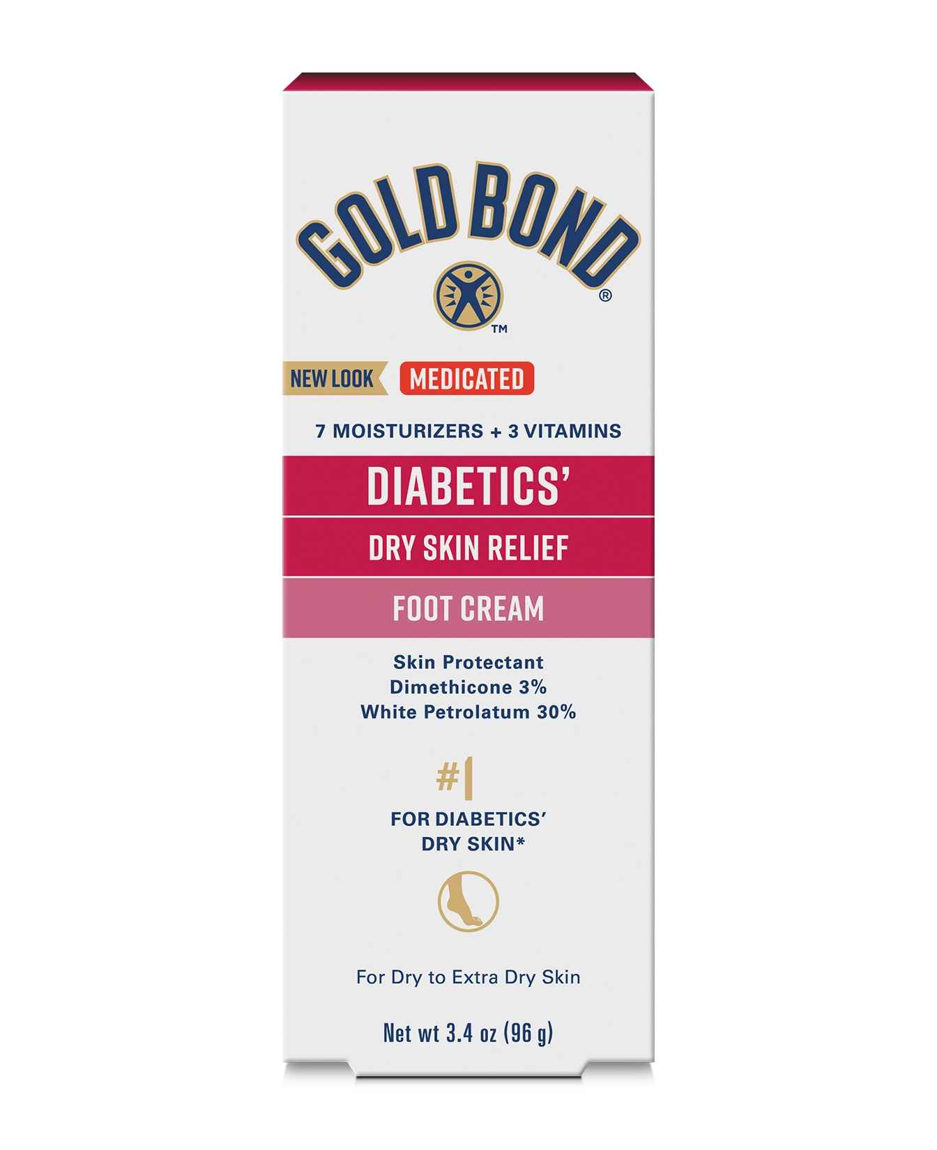 Gold Bond Diabetics Dry Skin Relief Medicated Foot Cream.
