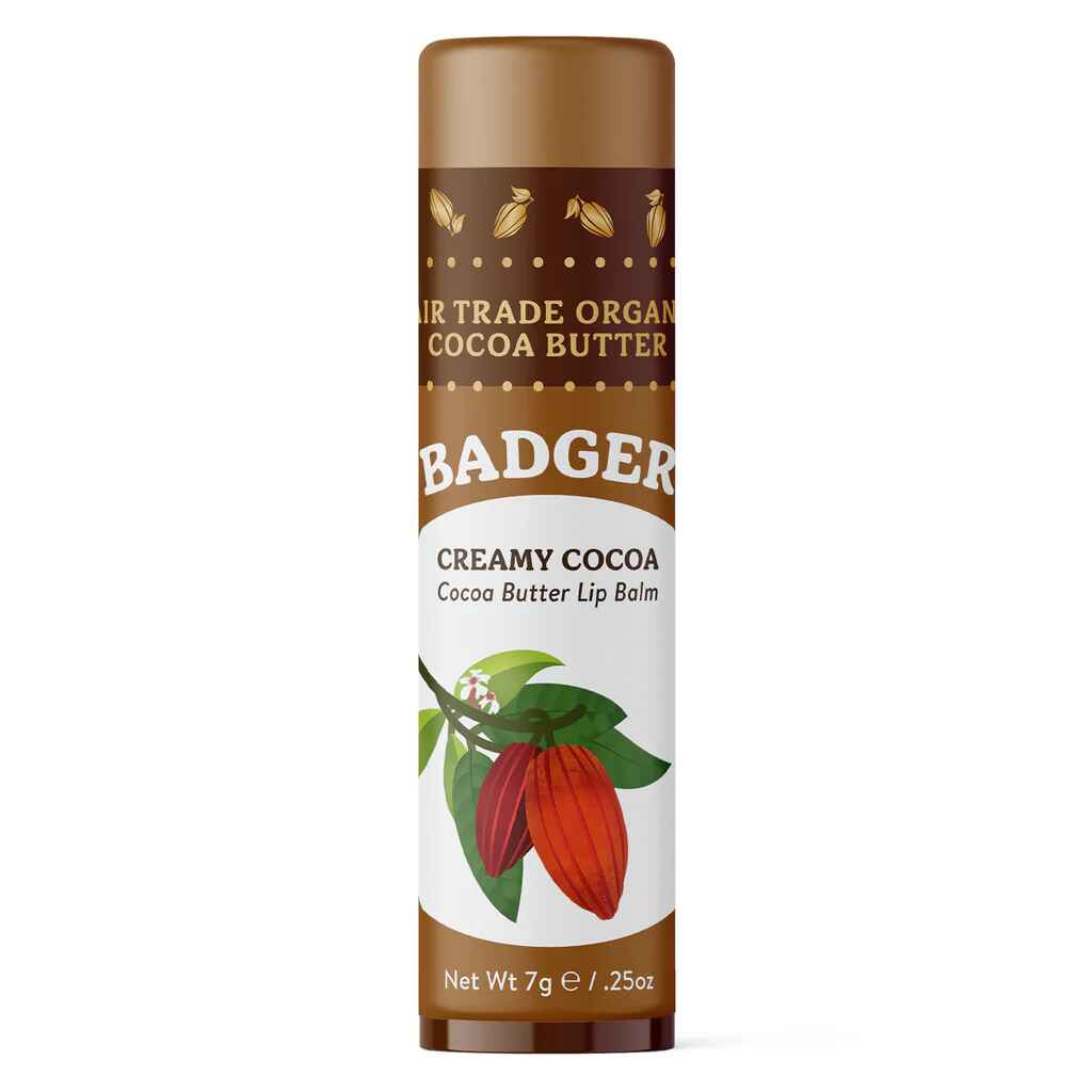 Badger Cocoa Butter Lip Balm - Creamy Cocoa.