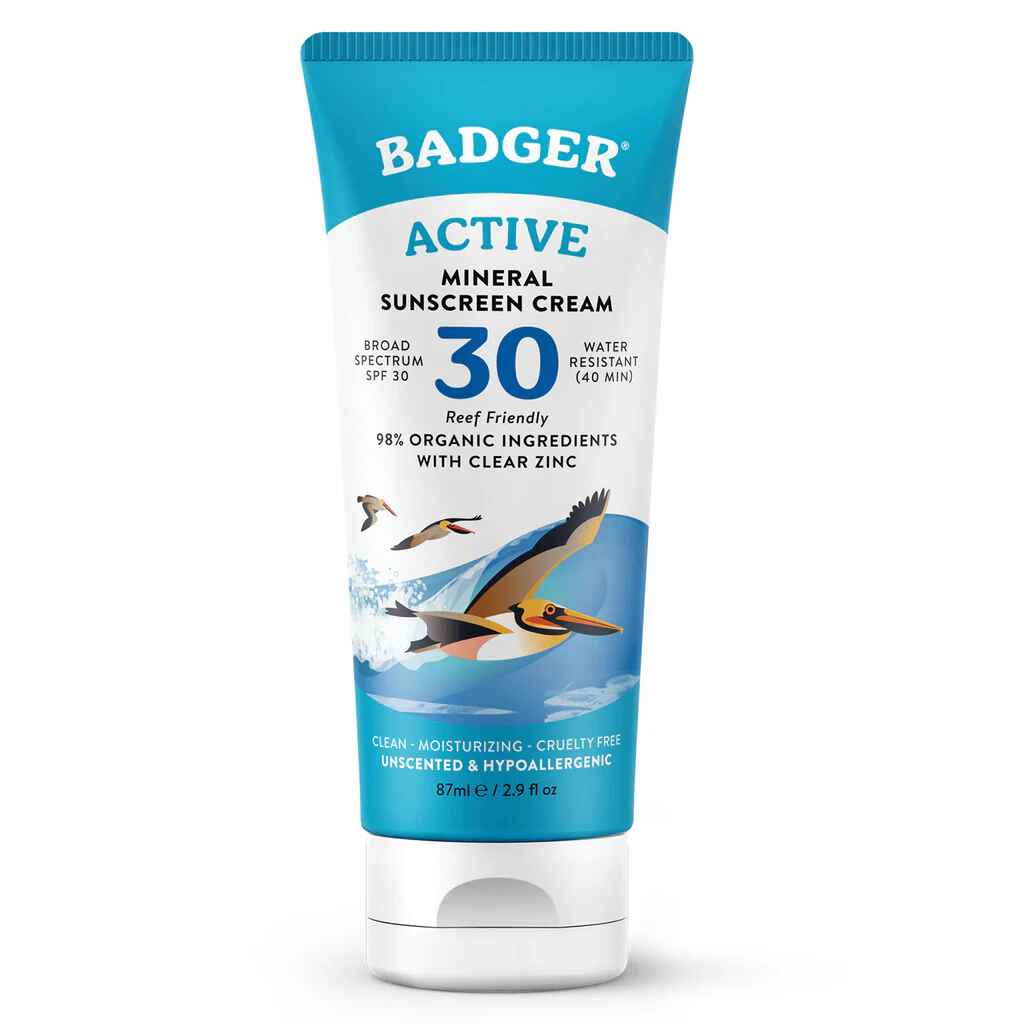 Badger Active Mineral Sunscreen Cream - SPF 30.