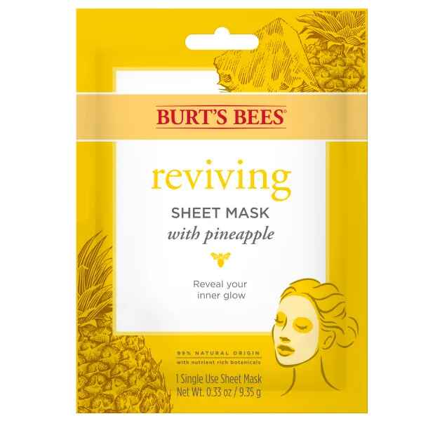 Burt's Bees Reviving Pineapple Sheet Mask.