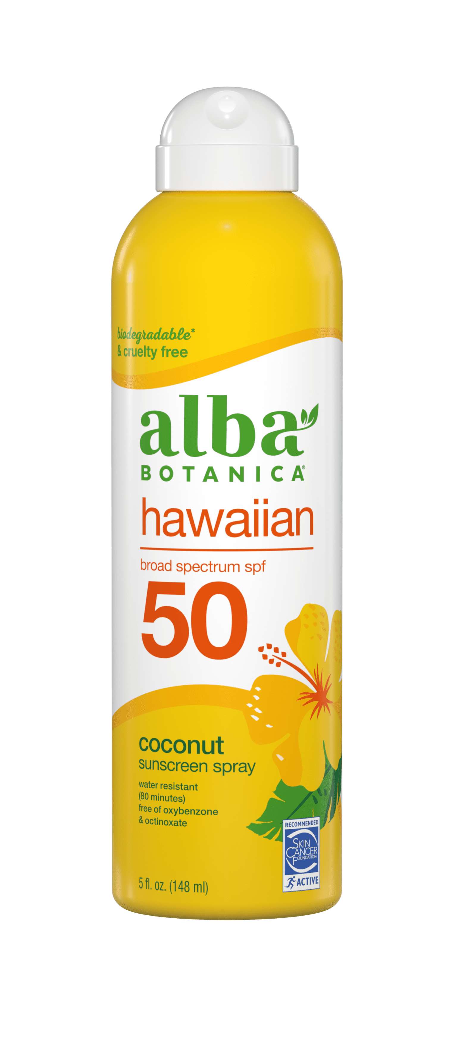 Alba Botanical Hawaiian Sunscreen Coconut Sunscreen Spray SPF 50.